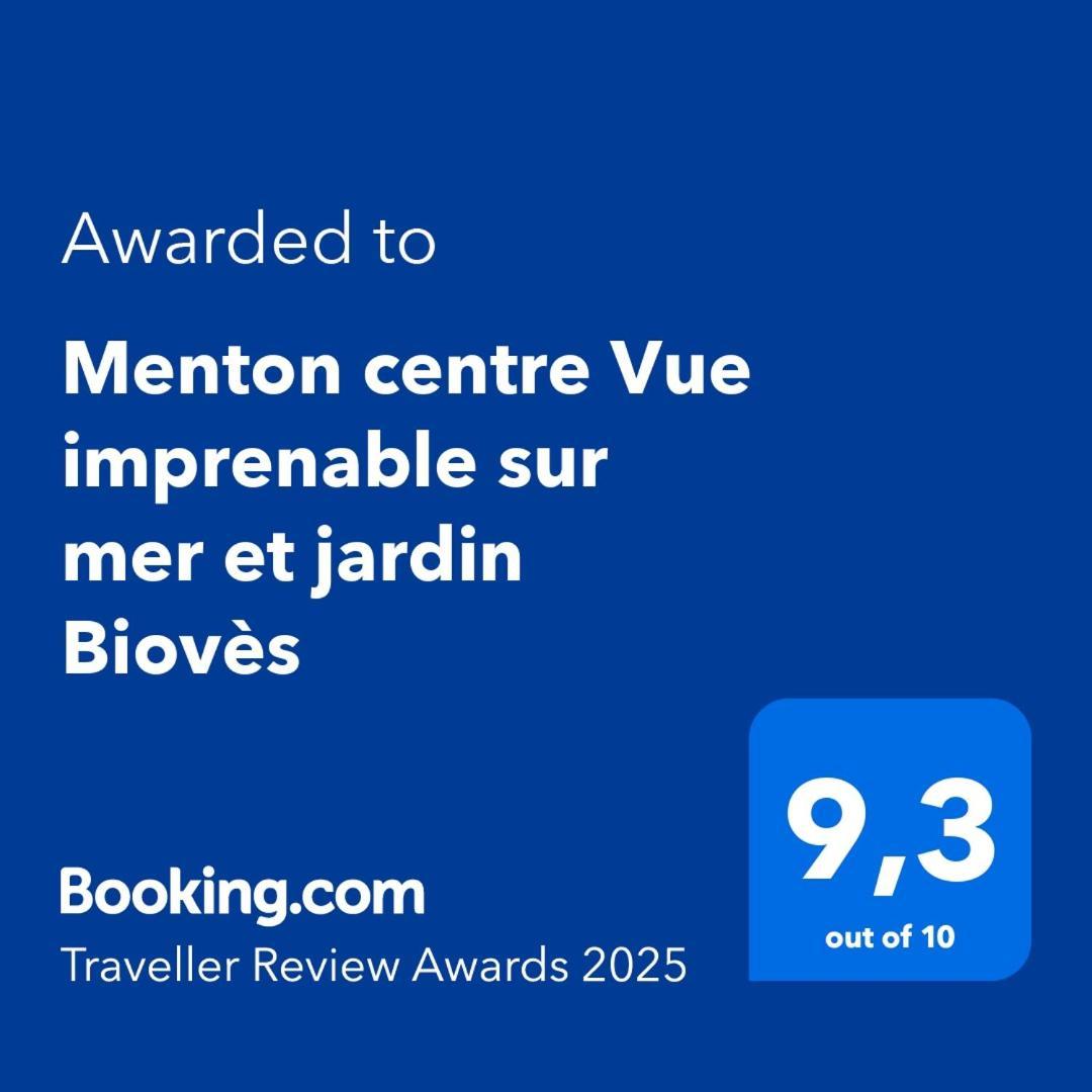 Menton Centre Vue Imprenable Sur Mer Et Jardin Bioves Exterior photo